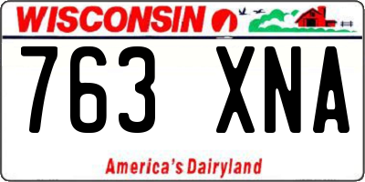 WI license plate 763XNA