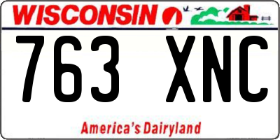 WI license plate 763XNC