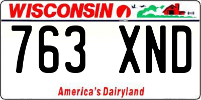 WI license plate 763XND