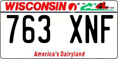 WI license plate 763XNF
