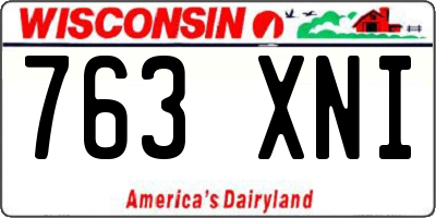 WI license plate 763XNI