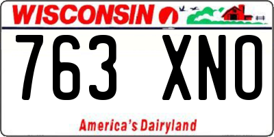 WI license plate 763XNO