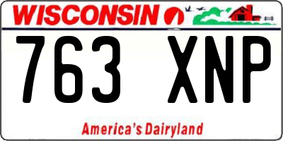 WI license plate 763XNP
