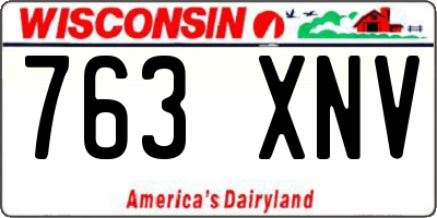 WI license plate 763XNV