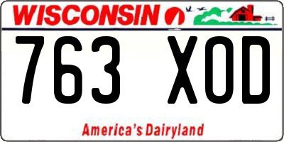 WI license plate 763XOD