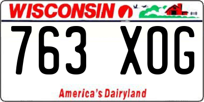 WI license plate 763XOG