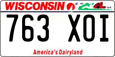 WI license plate 763XOI