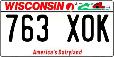 WI license plate 763XOK