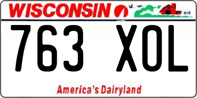 WI license plate 763XOL