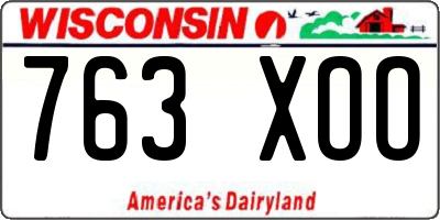 WI license plate 763XOO