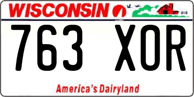 WI license plate 763XOR