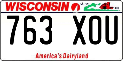 WI license plate 763XOU