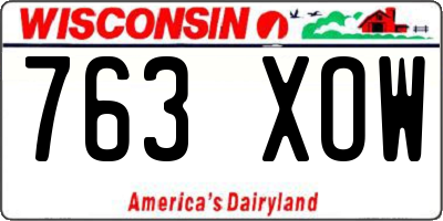 WI license plate 763XOW