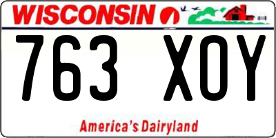 WI license plate 763XOY