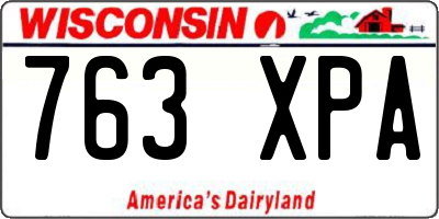 WI license plate 763XPA
