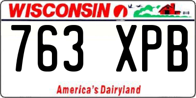 WI license plate 763XPB