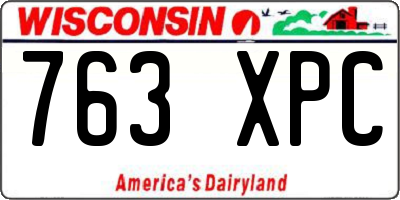 WI license plate 763XPC