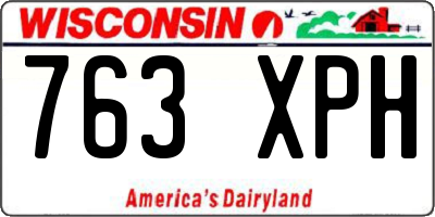 WI license plate 763XPH