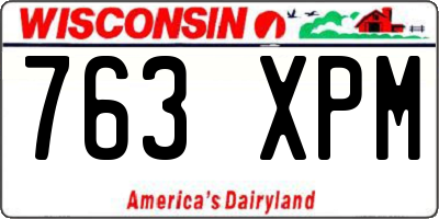 WI license plate 763XPM
