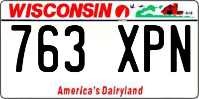 WI license plate 763XPN
