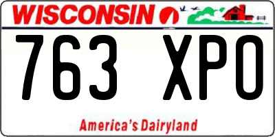 WI license plate 763XPO