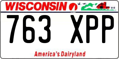 WI license plate 763XPP