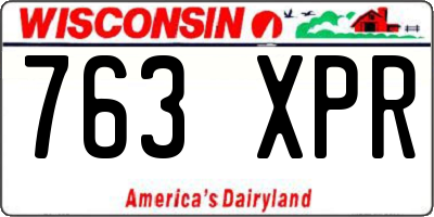 WI license plate 763XPR