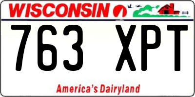 WI license plate 763XPT