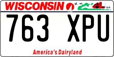 WI license plate 763XPU