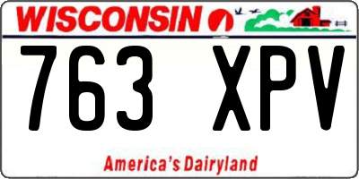 WI license plate 763XPV