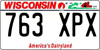 WI license plate 763XPX