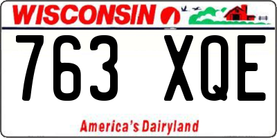 WI license plate 763XQE