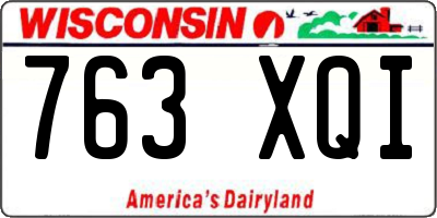 WI license plate 763XQI