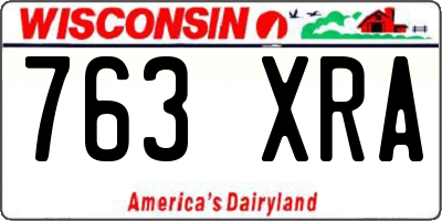 WI license plate 763XRA