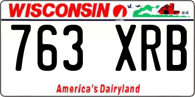 WI license plate 763XRB