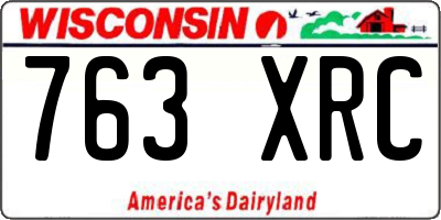 WI license plate 763XRC