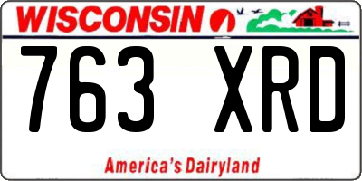 WI license plate 763XRD
