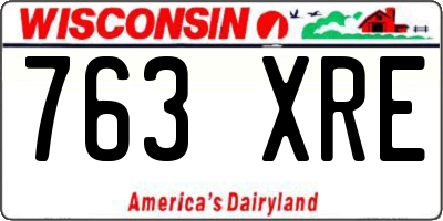 WI license plate 763XRE