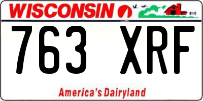 WI license plate 763XRF