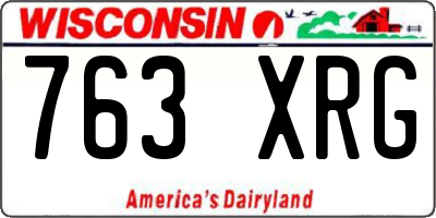 WI license plate 763XRG