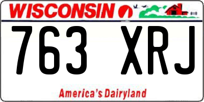 WI license plate 763XRJ