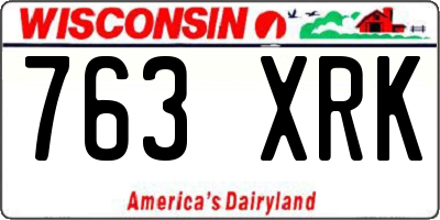 WI license plate 763XRK