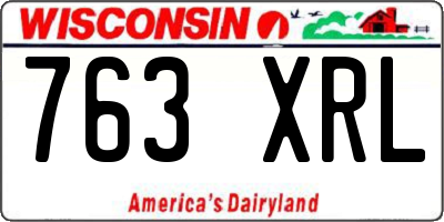 WI license plate 763XRL