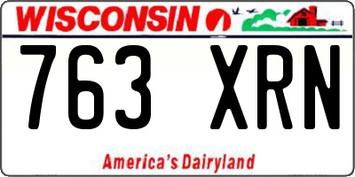 WI license plate 763XRN