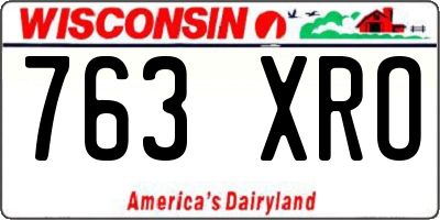 WI license plate 763XRO