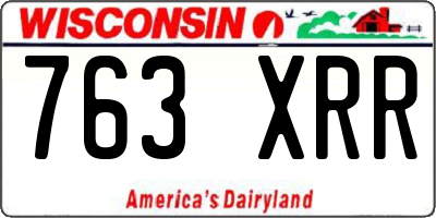 WI license plate 763XRR