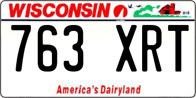 WI license plate 763XRT