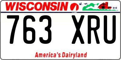 WI license plate 763XRU