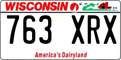 WI license plate 763XRX