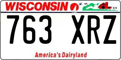 WI license plate 763XRZ